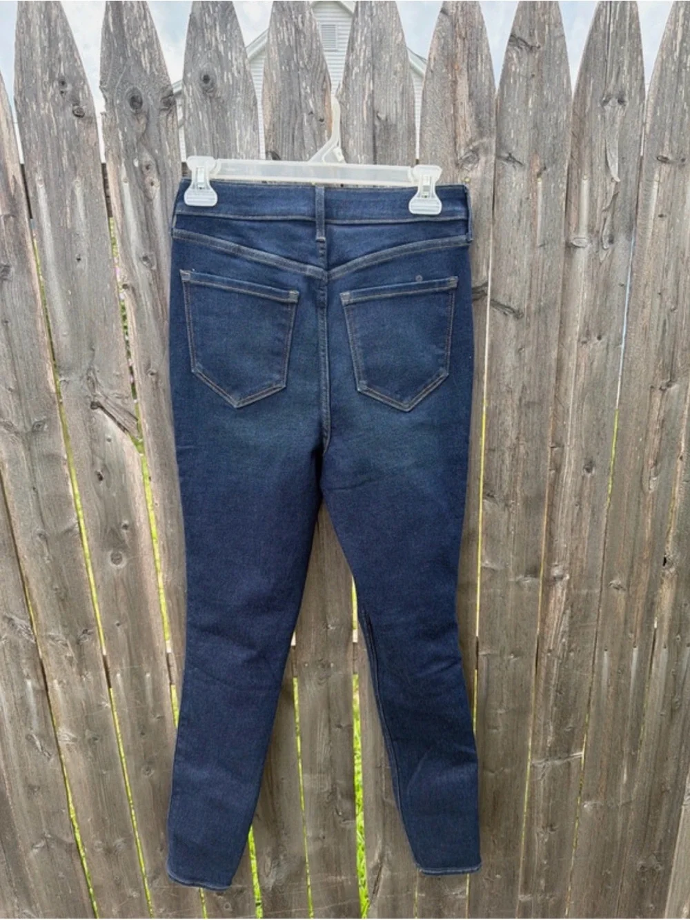 Old Navy Dark Blue Skinny Jeans with Knee Distress